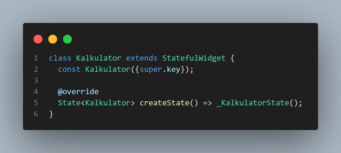 Menambahkan StatefulWidget