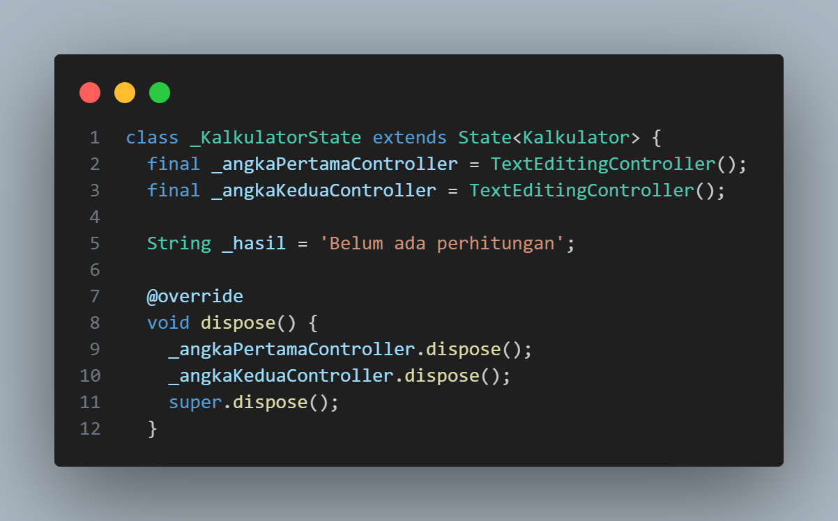 Membuat controller dan variabel hasil