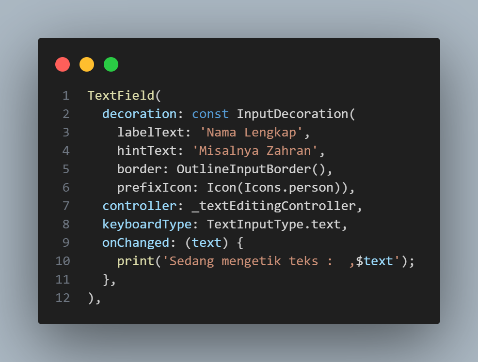 Menghubungkan Controller ke TextField