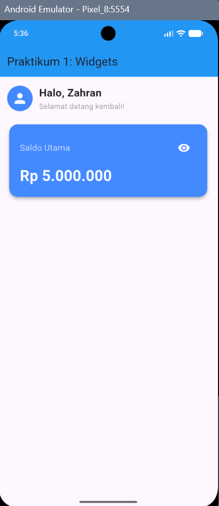 Gambar 5. Tampilan aplikasi setelah Modul 1