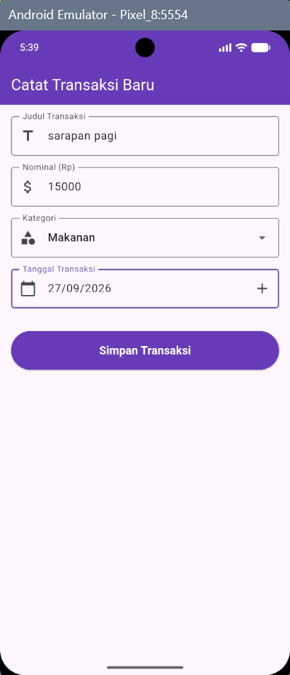 Hasil Akhir Latihan Input Tanggal