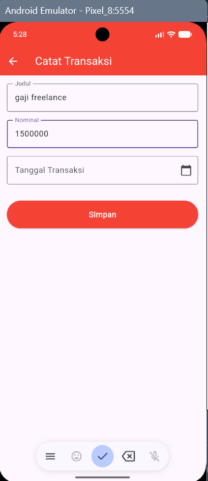 Hasil Akhir Latihan Input Tanggal