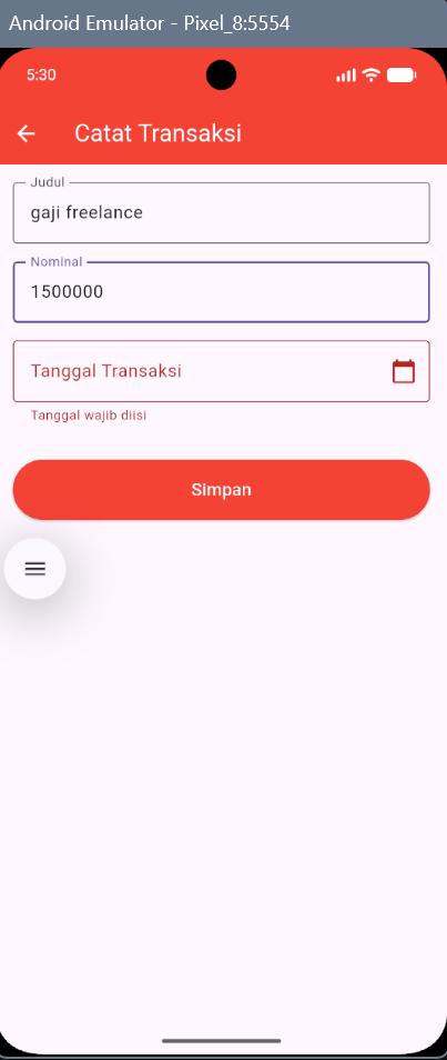 Hasil Akhir Latihan Input Tanggal